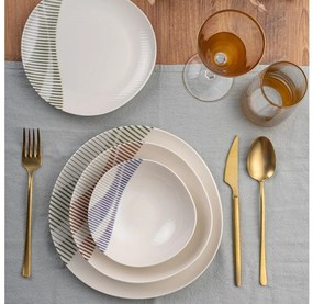 24-dielna jedálenská súprava, pestrofarebná, porcelán