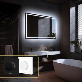 LED zrkadlo Moderna 70x50cm studená biela - diaľkový ovládač Farba diaľkového ovládača: Čierna