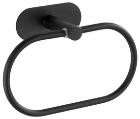 Antikoro matne čierny nástenný držiak na uteráky Wenko Orea Ring Turbo-Loc ®