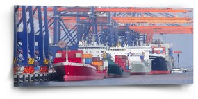 Sablio Obraz Lode v prístave - 110x50 cm