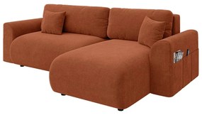 Rozkladacia rohová pohovka v tehlovooranžovej farbe (variabilná) Lorine – Ropez