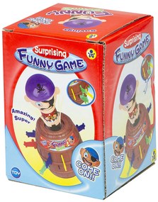 KIK Arkádová hra Mad Pirate barrel Stab the pirate 9 x 9 x 12,5 cm