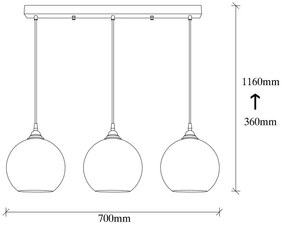 Luster na lanku GOLD 3xE27/40W/230V
