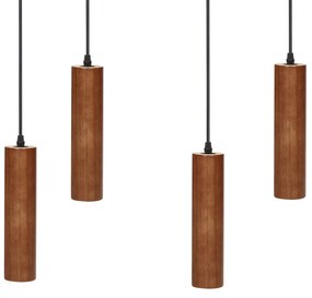 Závesná lampa so 4 svetlami tmavé drevo TUTAKI Beliani