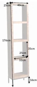 Knižnica/Regál 42375 40cm Drevo Mango  - Komfort-nábytok
