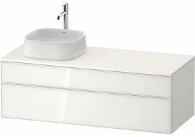 DURAVIT Zencha závesná skrinka pod umývadlo na dosku (umývadlo vľavo), 2 zásuvky, 1300 x 550 x 442 mm, biela/biela super matná, ZE4822L64840000