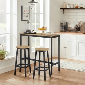 Jedálenský set 1+2, barový stôl 100x40 cm a barové stoličky TAYLOR ARTISAN