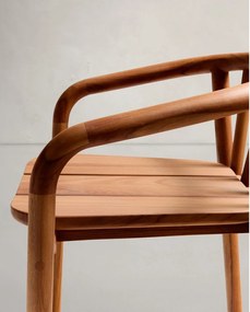 Drevená záhradná barová stolička v prírodnej farbe Turqueta – Kave Home