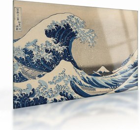 Sklenený obraz - Katsushika Hokusai, Under the Wave off Kanagawa, reprodukcia (70x50 cm)