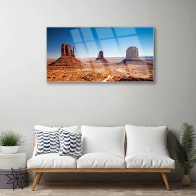 Skleneny obraz Púšť hory príroda 140x70 cm