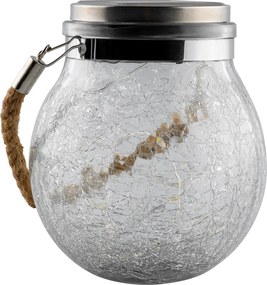 Solárna LED lampa Solik 12x14,5 cm číra/teplá biela