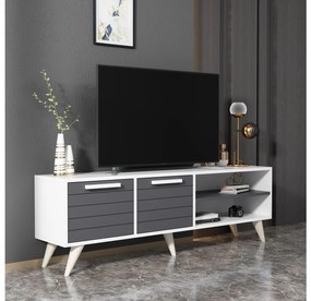 TV stolík/skrinka Dononu (biela + antracit) . Vlastná spoľahlivá doprava až k Vám domov. 1095259