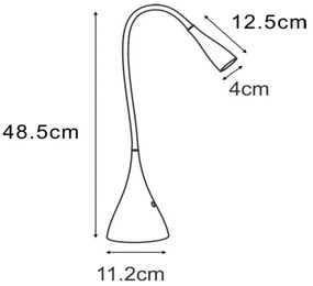 Lucide 18650/03/30 - LED Stmievateľná stolná lampa ZOZY LED/4W/230V čierna
