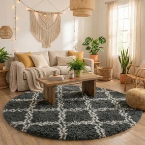 Protišmykový koberec DECOR sivý kruh