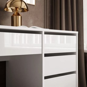 PISACÍ STÔL JULIETTA BIELY LESKLÝ