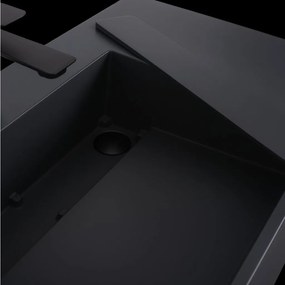 Rea Archi, umývadlo na dosku z konglomerátu 750x430x140 mm, ľavá verzia, šedá matná, REA-U4303