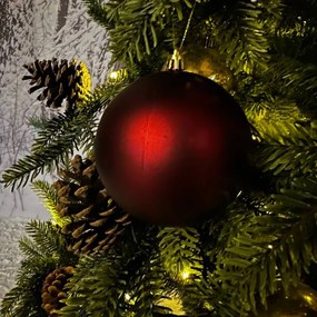 DECOLED Plastová guľa, 10 cm, bordová, 6x matná