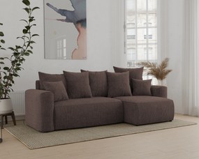 Rohová sedačka Denia (P) (čokoládová). Akcia -20%. Vlastná spoľahlivá doprava až k Vám domov. 1133116