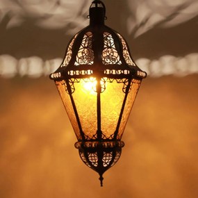 Orientálna závesná lampa Salma žltá