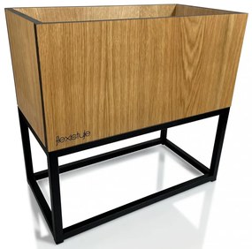 Luxusný kvetináč z hladkého prírodného dubu LOFT FIORINO 42X22X40 cm