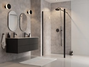 Besco Sprchovací kút Walk-In ECO-N BLACK 90x195 (100x195, 110x195, 120x195) - bez vaničky BESCO-Rozmery: šírka: 110