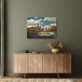 Sklenený obraz - Stredoveký hrad (70x50 cm)