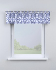 Krátky záves na pútkach farba produktu modrá látka vzorované