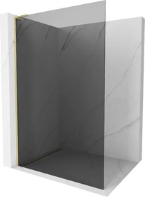 Mexen Kioto L, sprchová zástena Walk-In 70 x 200 cm, 8mm šedé sklo, zlatý matný profil, 800-070-103-55-40