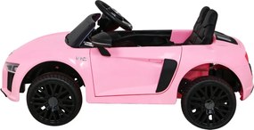 Ramiz Audi R8 na batérie pre deti Ružová + Diaľkové ovládanie + EVA + Pomalý štart + MP3 LED