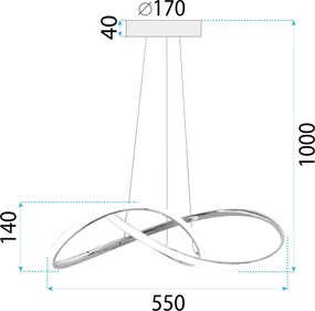 Toolight Toolight, LED stropné svietidlo, neutrálne svetlo 4000K, 32W, APP1601-CP, zlatá lesklá, OSW-05478