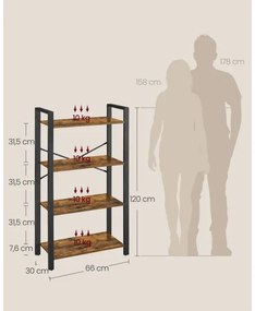 Knižnica NAVARO hnedá/čierna
