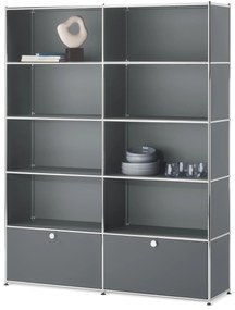 Regál »CN3« s 2 výklopnými dvierkami, sivý