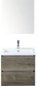 Kúpeľňový nábytkový set Vogue 60 cm s keramickým umývadlom a zrkadlovou skrinkou Tabacco