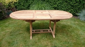 TEXIM ALFI - záhradný teakový rozkladací stôl - oválný, teak