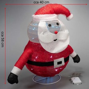 Vianočná dekorácia - Santa Claus, 30 LED, 58 cm