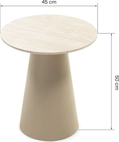 Odkladací stolík Sakala 45 cm travertín/béžový