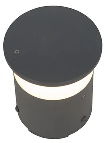 Moderná vonkajšia lampa tmavosivá 12 cm vrátane LED - Bar
