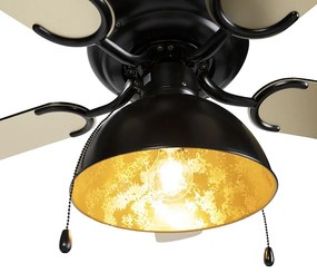 Stropný ventilátor čierny s béžovou farbou 130 cm s ťahacím káblom - Mistral Magna