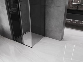 Mexen Velar L, sprchový kút s posuvnými dverami 120 x 120 cm, 8mm šedé sklo, čierna matná, 871-120-120-43-70