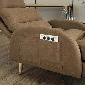 Rozkladacie kreslo s podnožkou HENRY – hnedé