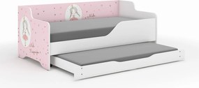 Wooden Toys Detská posteľ LILU 160x80 PRINCEZNÁ s funkciou spania