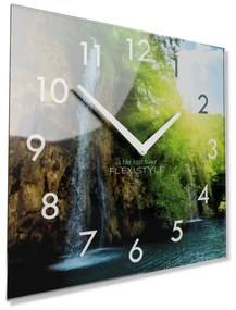 Dekoračné sklenené hodiny 30 cm s vodopádom