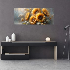 Obraz - Maľba slnečníc (120x50 cm)