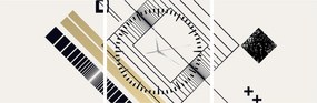 Obraz - Geometrické tvary N⁰6 (s hodinami) (90x30 cm)