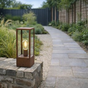 Priemyselná vonkajšia stojaca lampa hrdzavohnedá 40 cm IP44 - Charlois