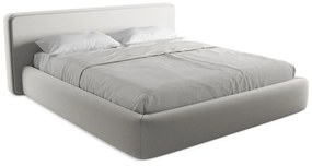 Svetlosivá čalúnená dvojlôžková posteľ s úložným priestorom s roštom 180x200 cm Kiana – Makamii