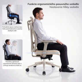 Ergonomická kancelárska stolička svetlobéžová VECTOR