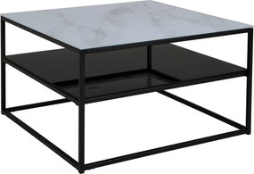 XXXLutz KONFERENČNÝ STOLÍK, čierna, biela, kov, sklo, 75/75/43 cm Livetastic - Stolíky do obývačky - 002465005801