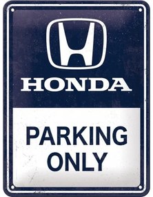 Plechová ceduľa Honda - Parking Only, (15 x 20 cm)
