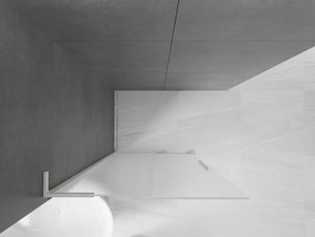 Mexen Velar L, posuvná sprchová zástena Walk-in 120 x 200 cm, 8mm sklo námraza, brúsená oceľ, 871-120-003-33-97